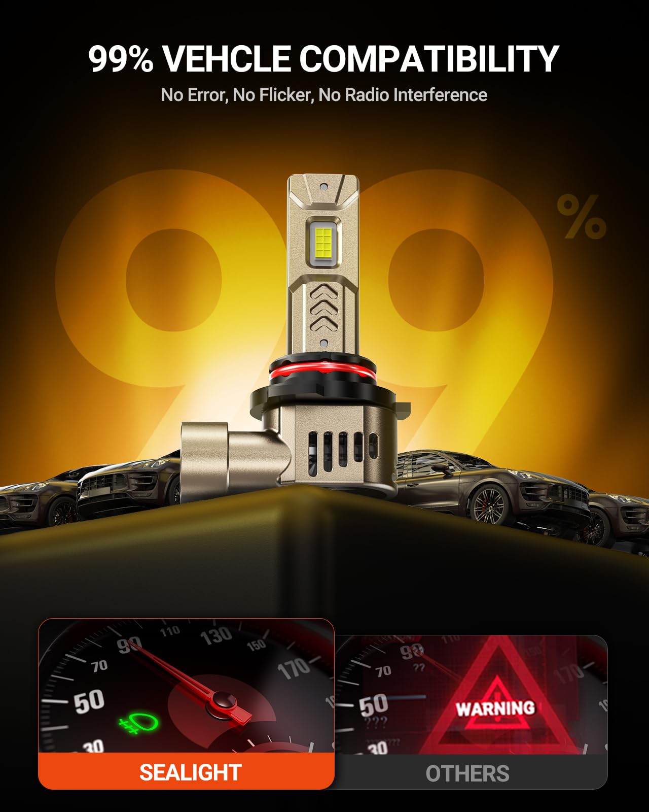 SEALIGHT 9005/HB3 broad vehicle compatibility, reducing installation hassles.