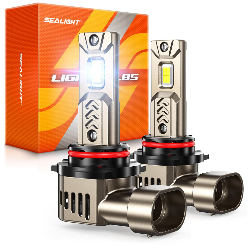 SEALIGHT 9005 headlight bulbs pack-2 for brighter night visibility.