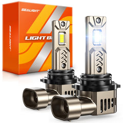 SEALIGHT 9006 HB4 bulb closeup showing 16 CSP chips for bright visibility