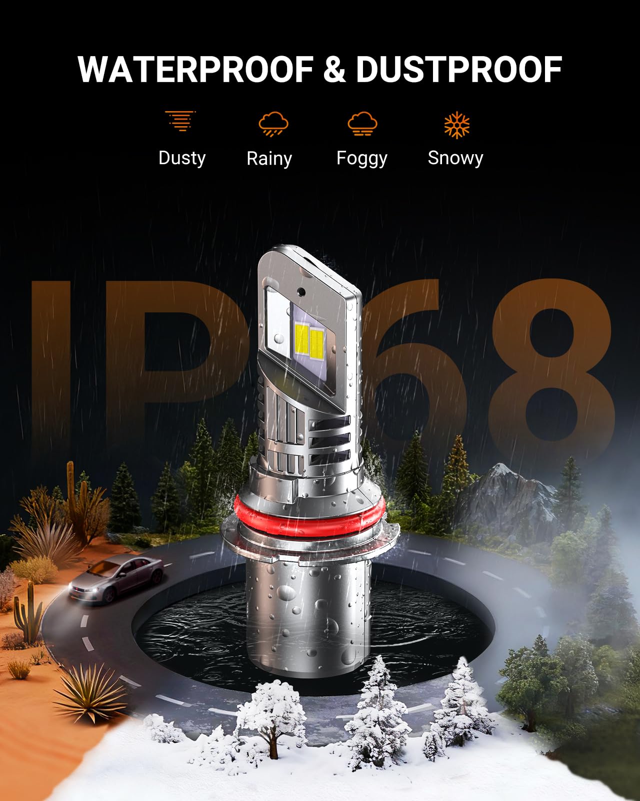 SEALIGHT 9007 LED bulbs inside view of durable construction