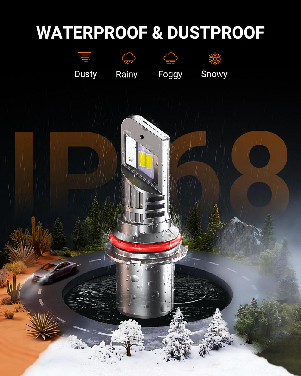 SEALIGHT 9007 LED bulbs inside view of durable construction