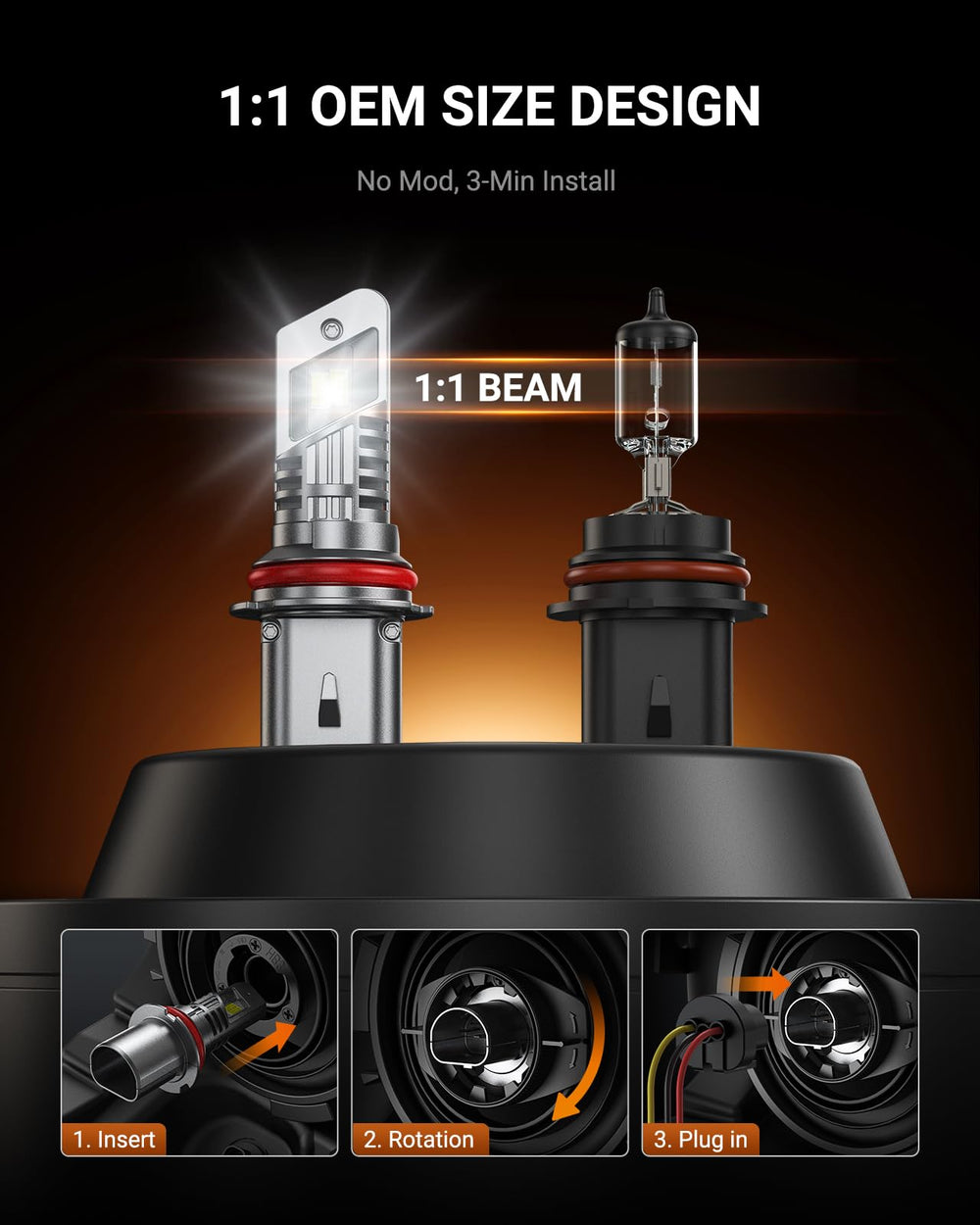 SEALIGHT 9007 LED bulbs turbo cooling fan in action