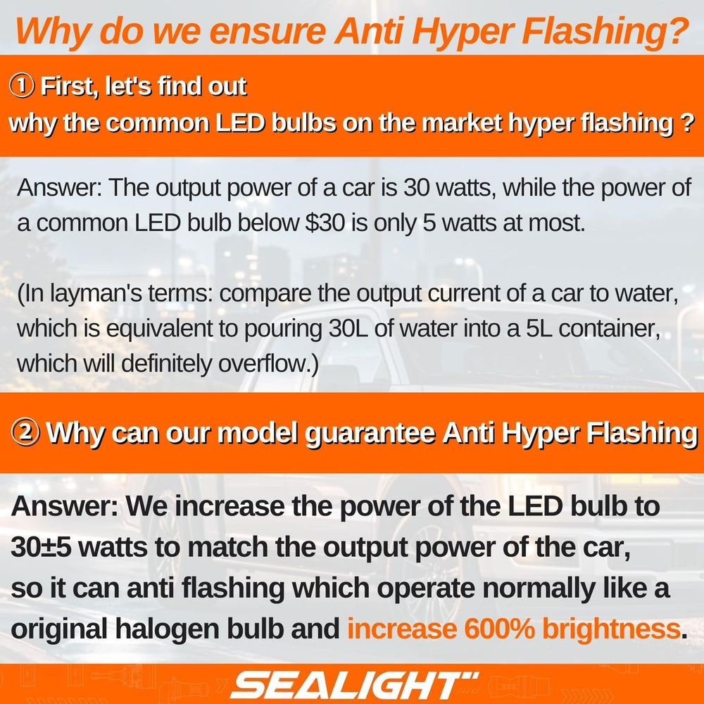 SEALIGHT amber signal illumination on car demonstrates enhanced daytime visibility