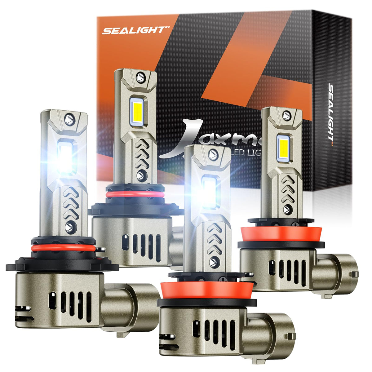 SEALIGHT 9005-H11 LED bulbs front illumination enhances nighttime visibility for safer driving.