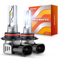 SEALIGHT H10 LED fog bulbs front view showing enhanced visibility in fog and rain