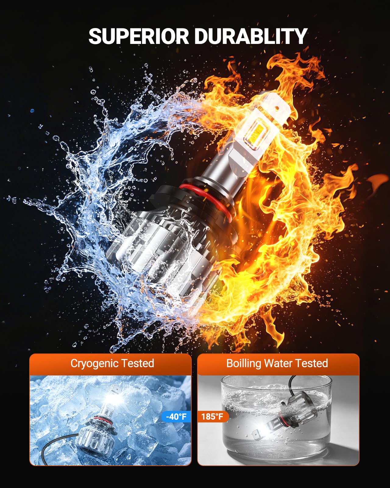 Visibility boost with SEALIGHT H11 9005 bulbs reaching up to 1600 feet ahead.