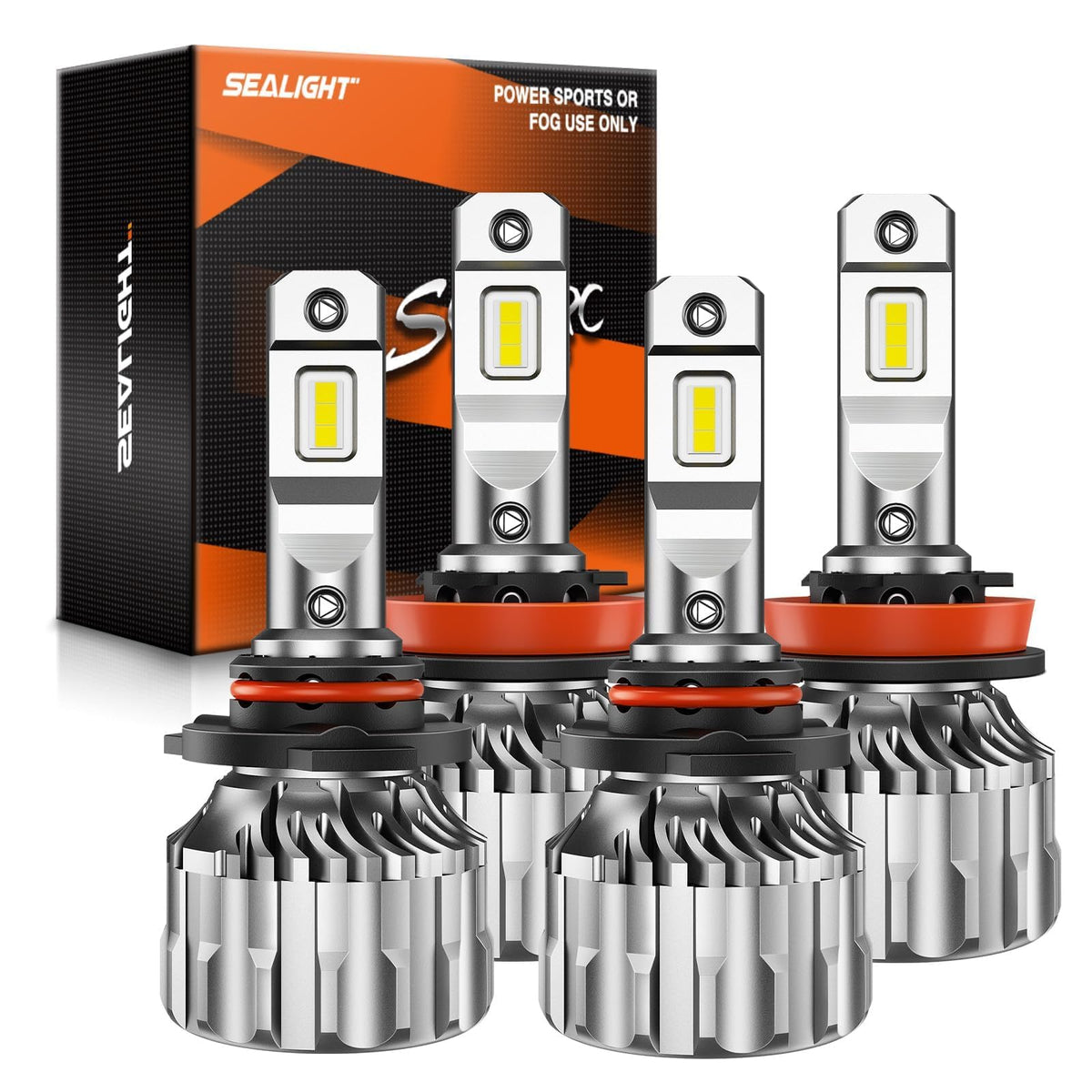 SEALIGHT H11 9005 bulbs front view delivering bright, even illumination for safer night driving.