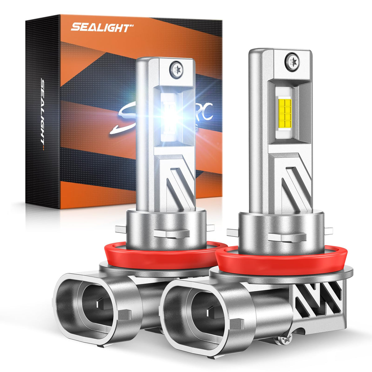 SEALIGHT H11/H9/H8 bulb, front view, direct-fit design for easy replacement
