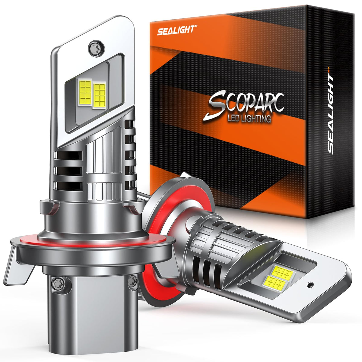 SEALIGHT H13 bulbs deliver 6500K light beam for sharper night visibility.