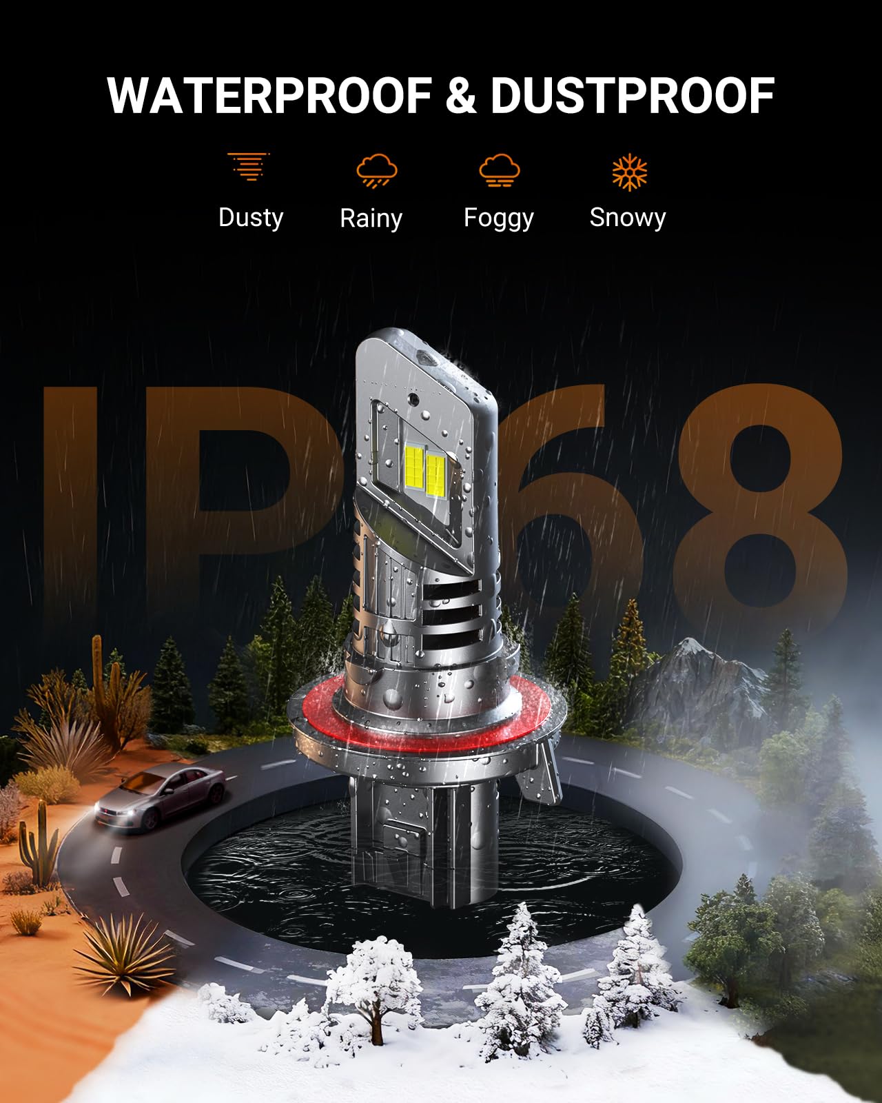SEALIGHT H13 provides up to 1800 ft of visibility on the road.