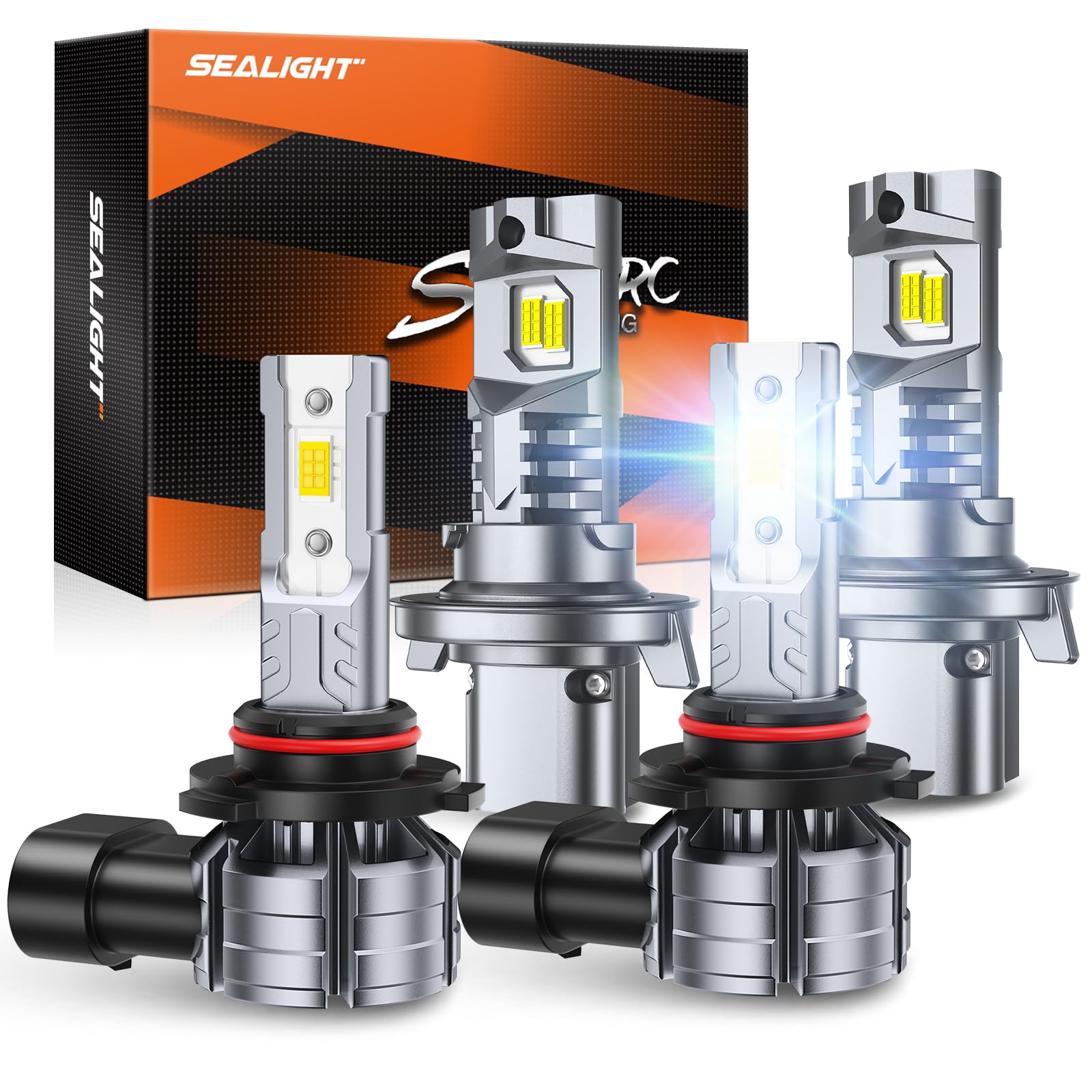 SEALIGHT H13 + H10 LED fog lights pack in box for quick, compatible fit.