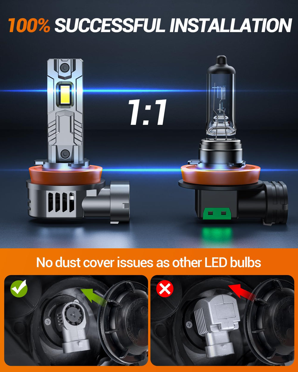 Complete SEALIGHT headlight upgrade kit for four bulbs