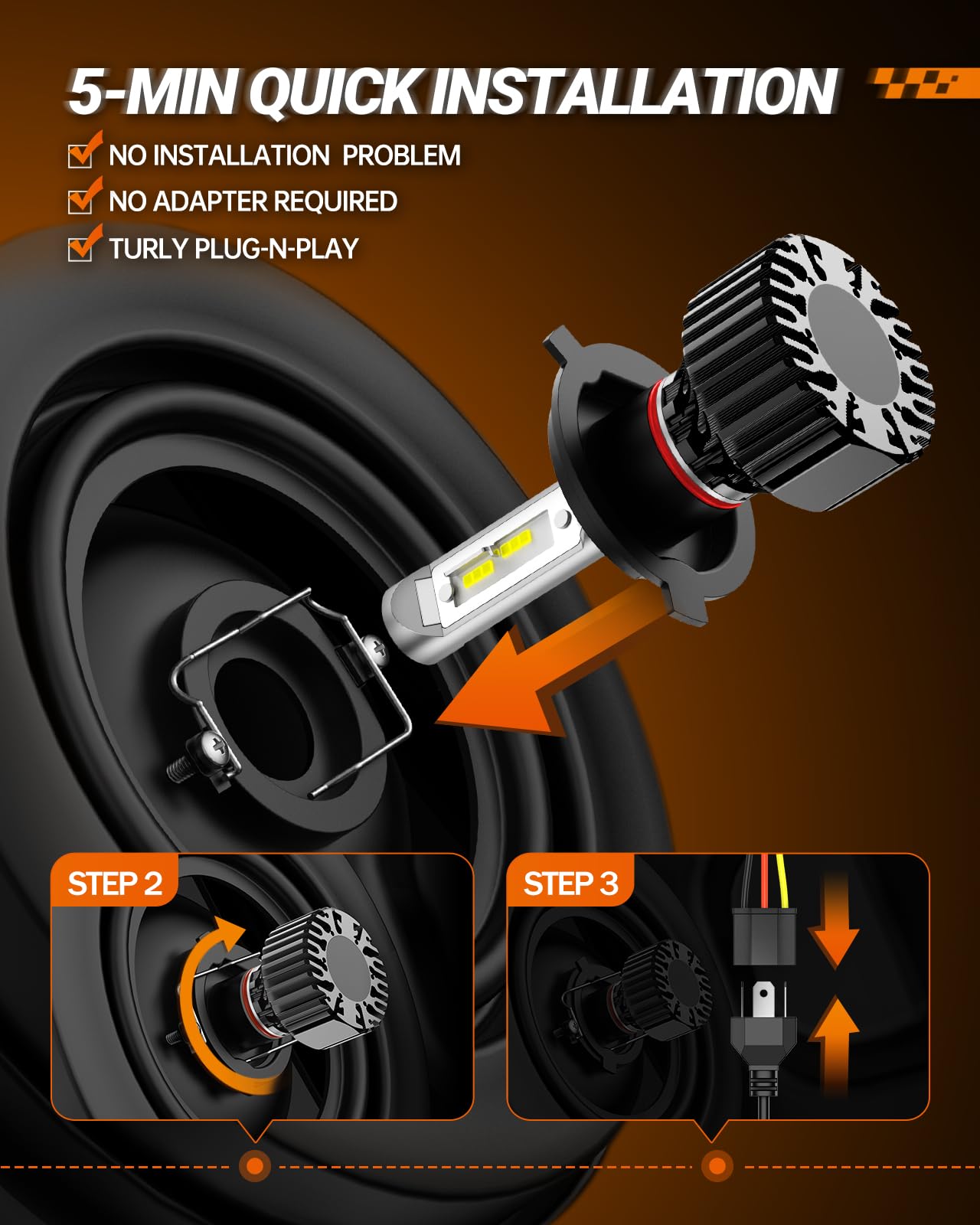 SEALIGHT M1H4/9003 bulb broad illumination improves road safety at night.