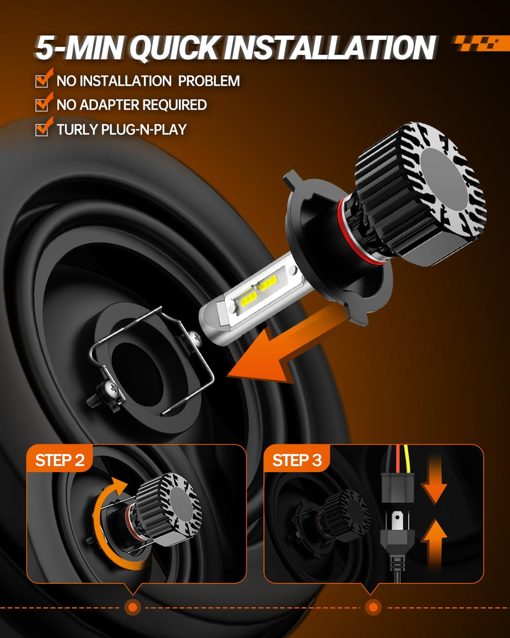 SEALIGHT M1H4/9003 bulb broad illumination improves road safety at night.