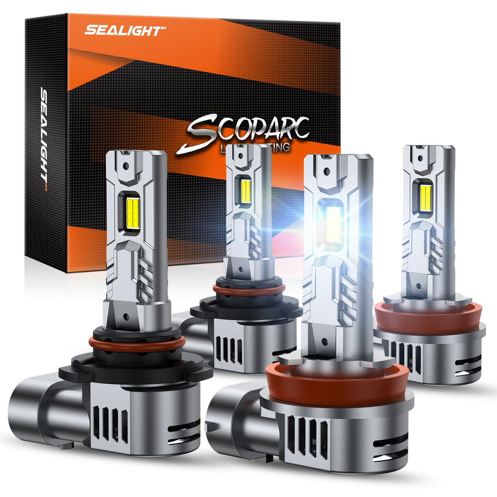 SEALIGHT 9005 HB3 bulbs packaging for a quick upgrade