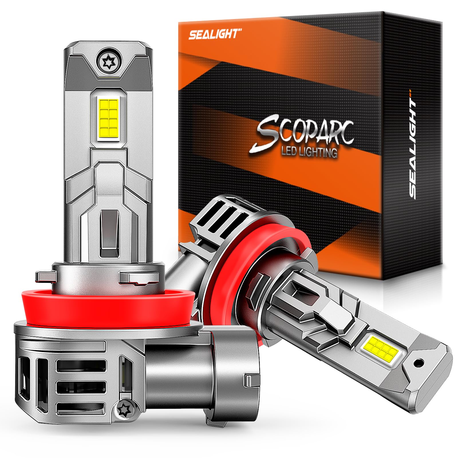 SEALIGHT S1-Pro H11 bulb front view with crisp 6500K light for foggy conditions