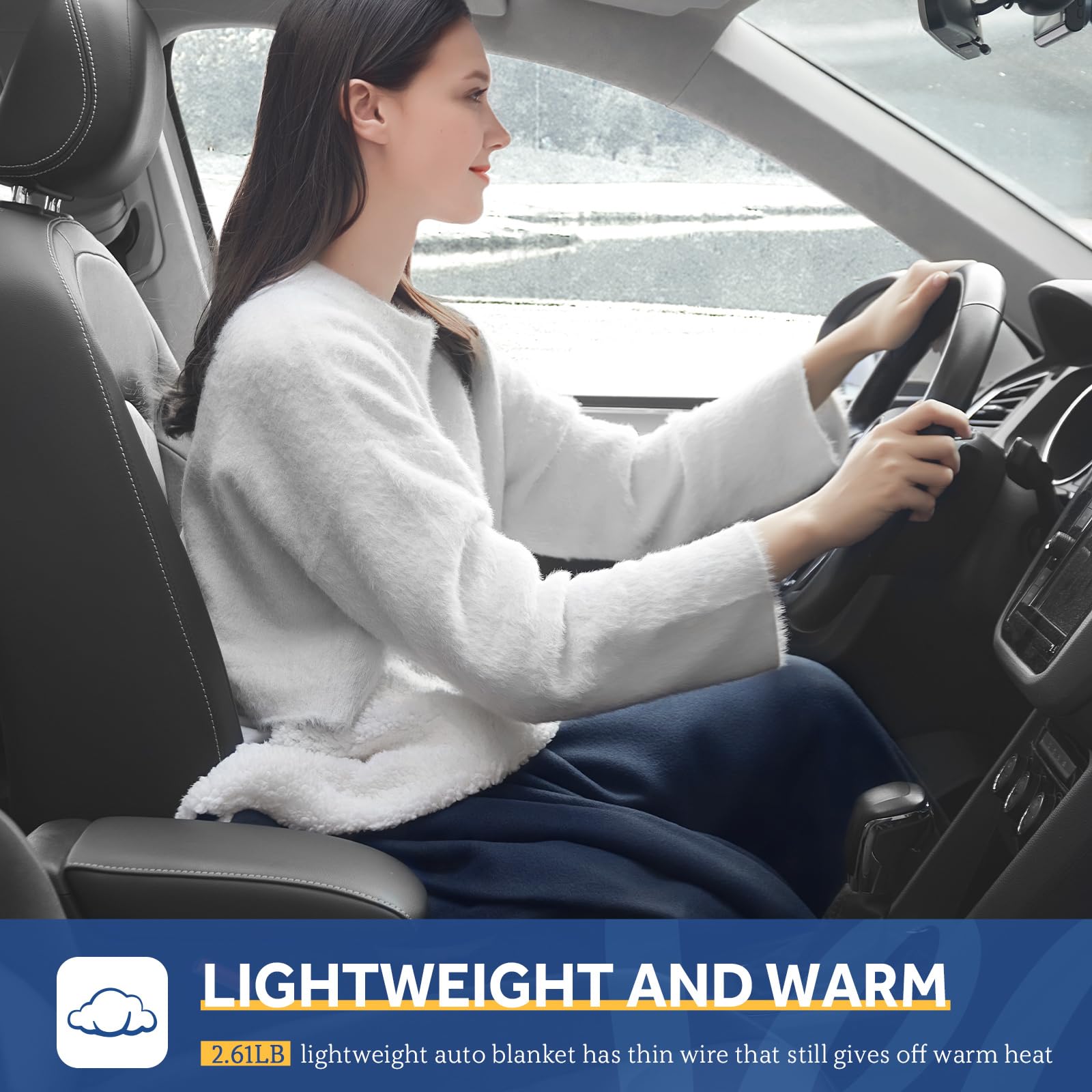 Sealy 12V heated car blanket 4 hours auto-off adds safety