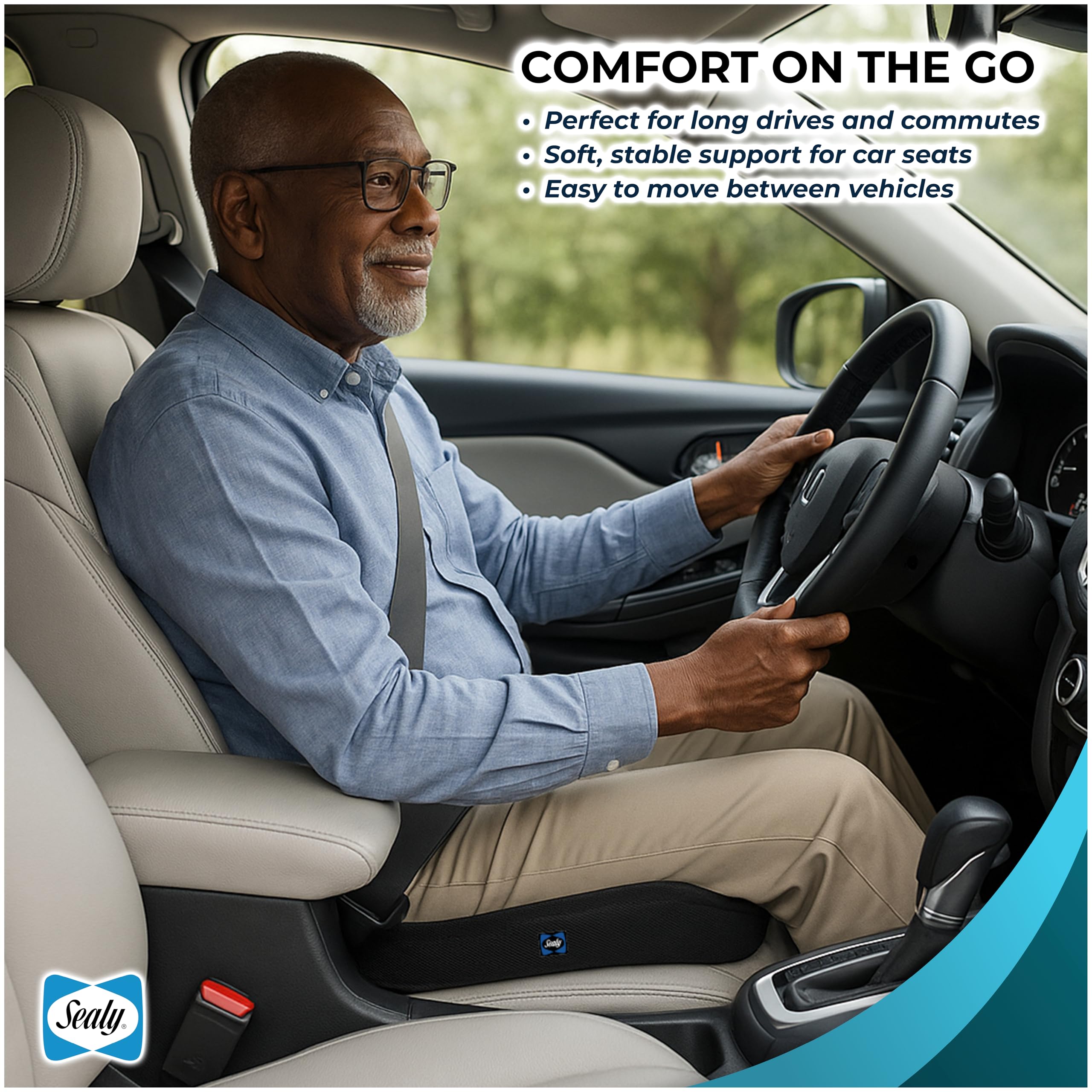 Sealy slim office chair cushion enhances posture without bulk.