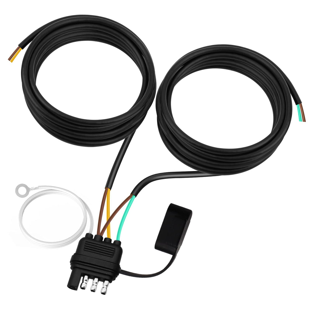Seamaka 26ft 4-pin trailer harness with long-length wiring for RV and boat trailers.