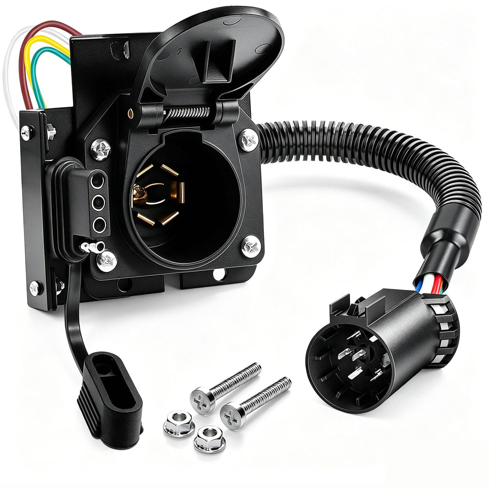 Seamaka 7-way trailer plug with dual-output for versatile towing use