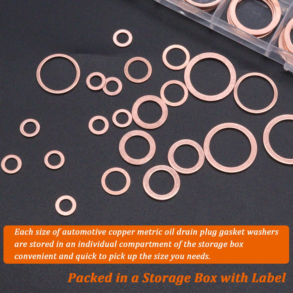 Seamaka copper washers suitable for automotive, electrical, and marine connections.