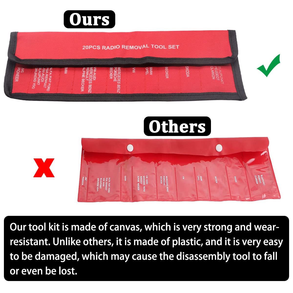 Seamaka universal stereo removal keys kit, compatible with most vehicles, minimizes panel damage.