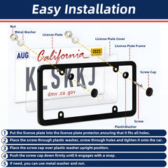 SEARART license plate cover polycarbonate durability resists weather and yellowing.