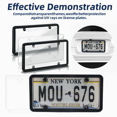 SEARART license plate cover screw caps detail showing neat finish and shielded screws.