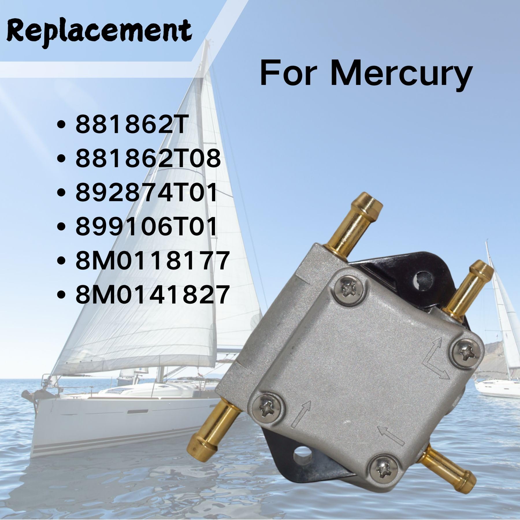 SeaSierra Mercury 60HP outboard fuel pump delivers consistent flow