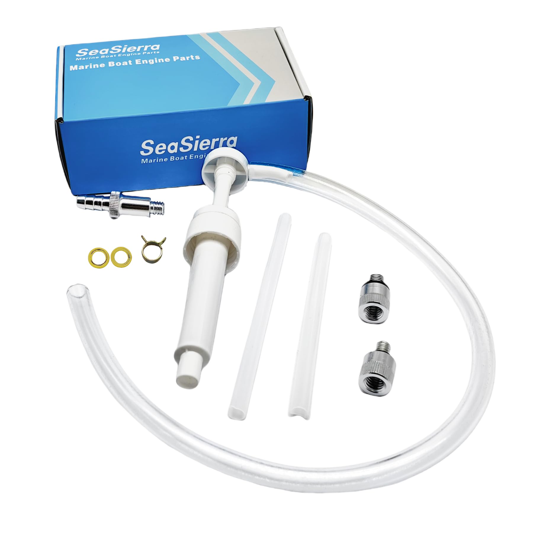 SeaSierra marine lower unit gear lube pump in use for quick outboard maintenance