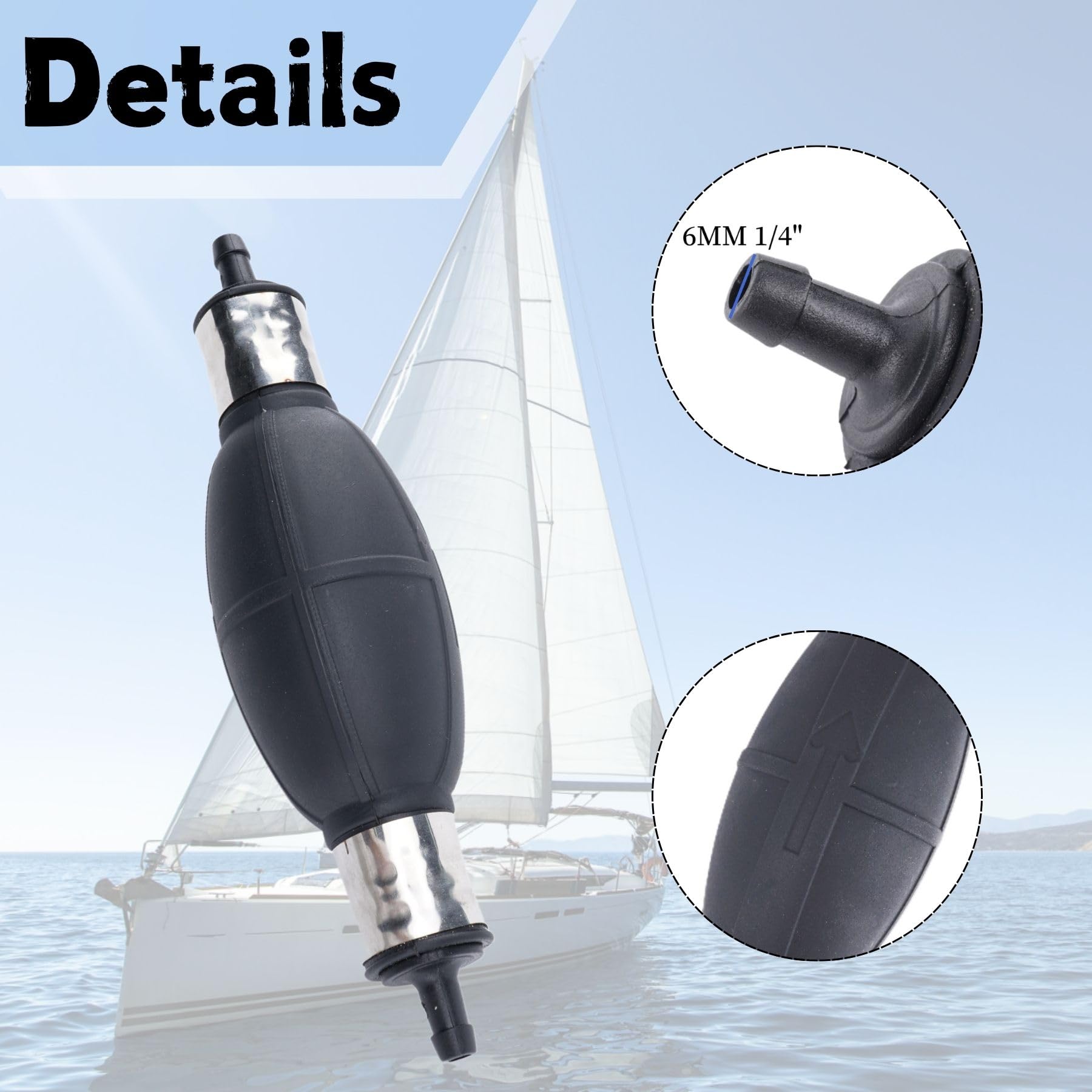 SeaSierra primer bulb in hand demonstrates portable use and quick priming action.