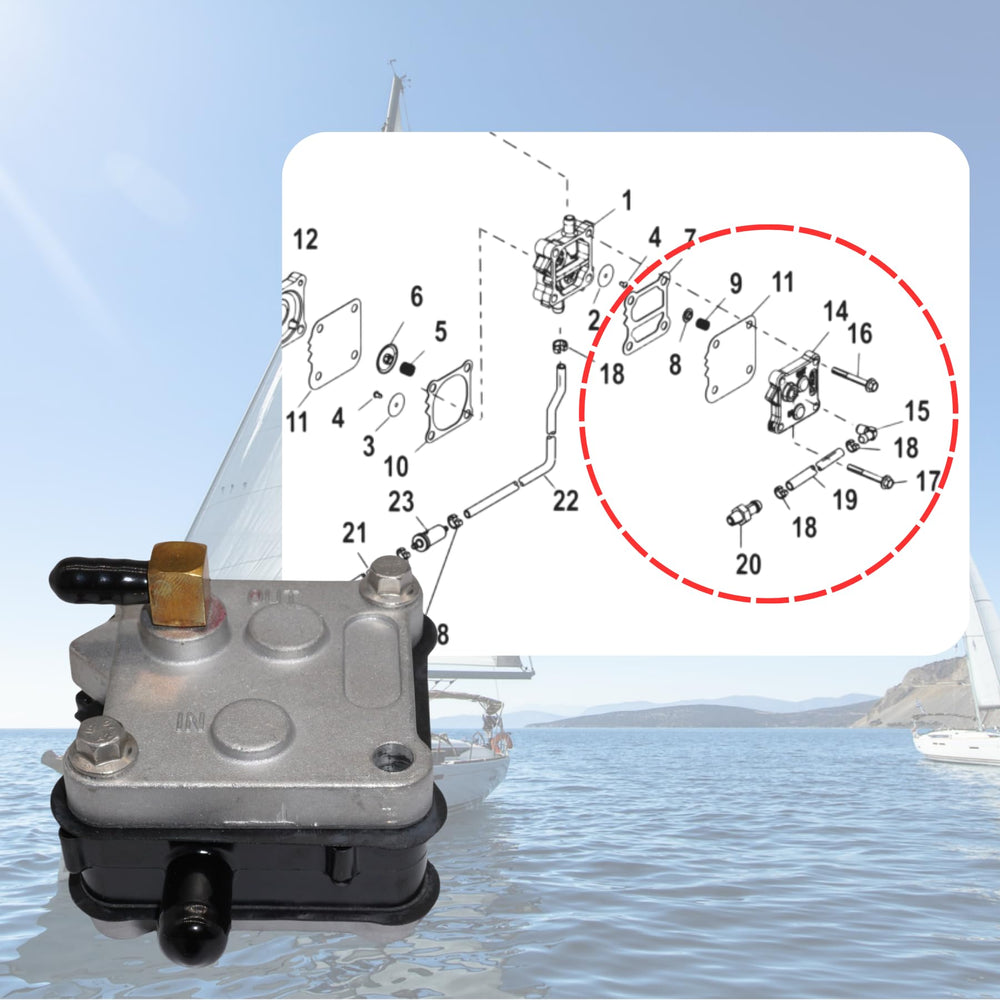 SeaSierra fuel pump enables smoother fuel delivery for steadier runs.