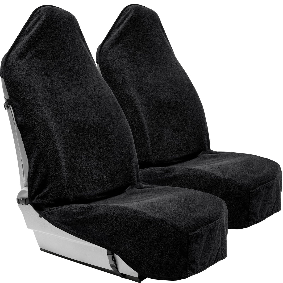Season Guard terry cloth seat cover shields car seats from sweat and spills