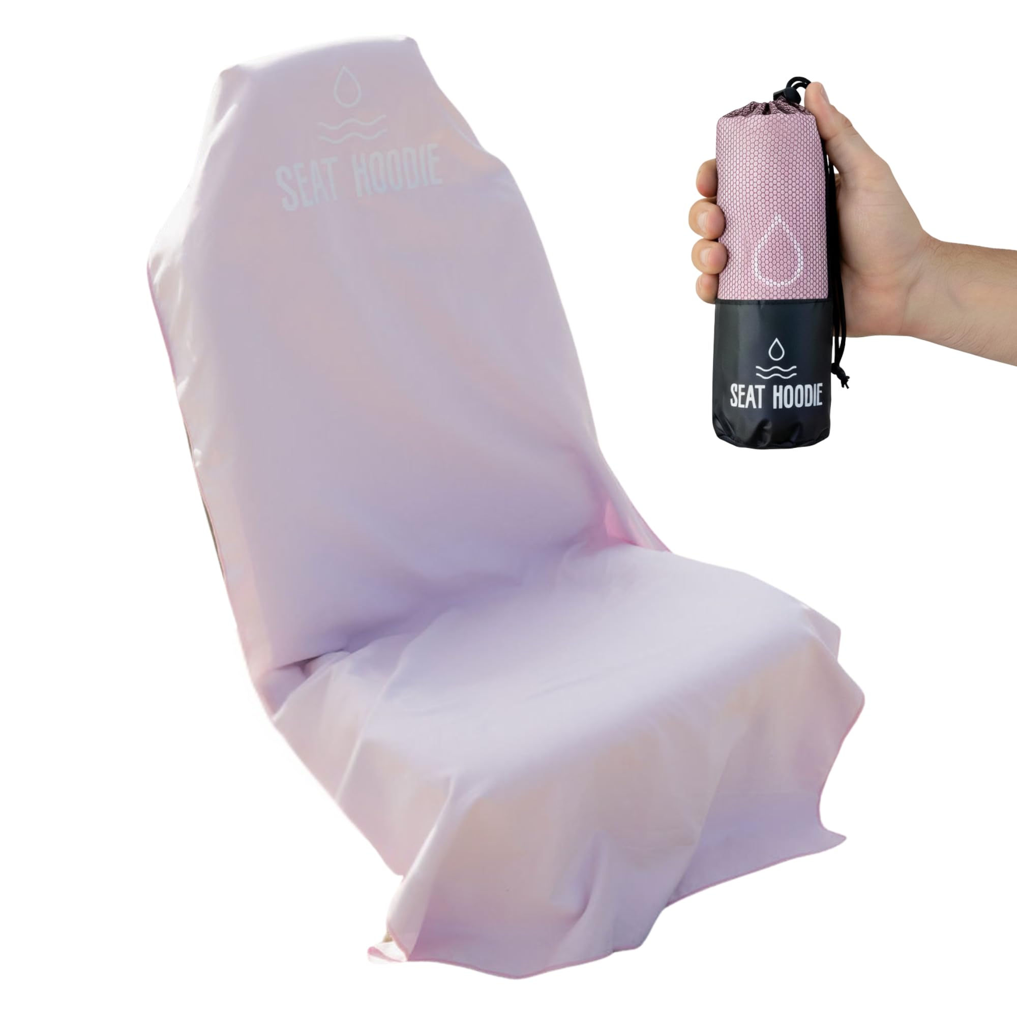 Seat Hoodie car seat towel front view showing premium microfiber protection