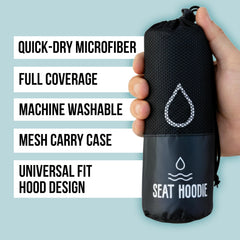 Seat Hoodie universal fit with anti-slip backing stays in place.