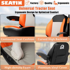 SEATIN tractor seat backrest provides lumbar support