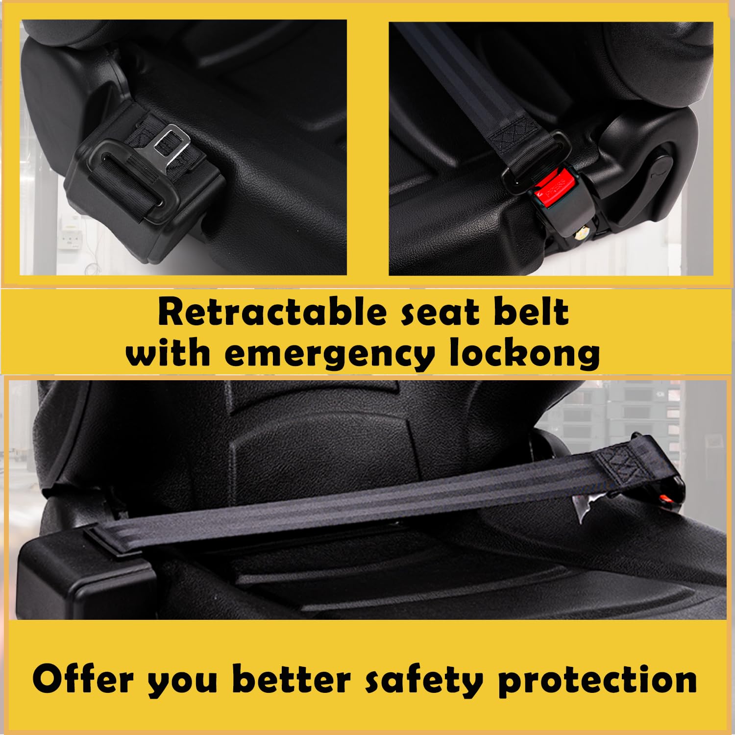 SEATIN retractable safety belt on seat for secure restraint
