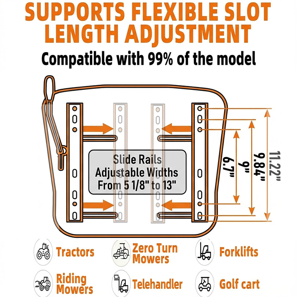 SEATIN safety belt included for secure operation on rugged terrain