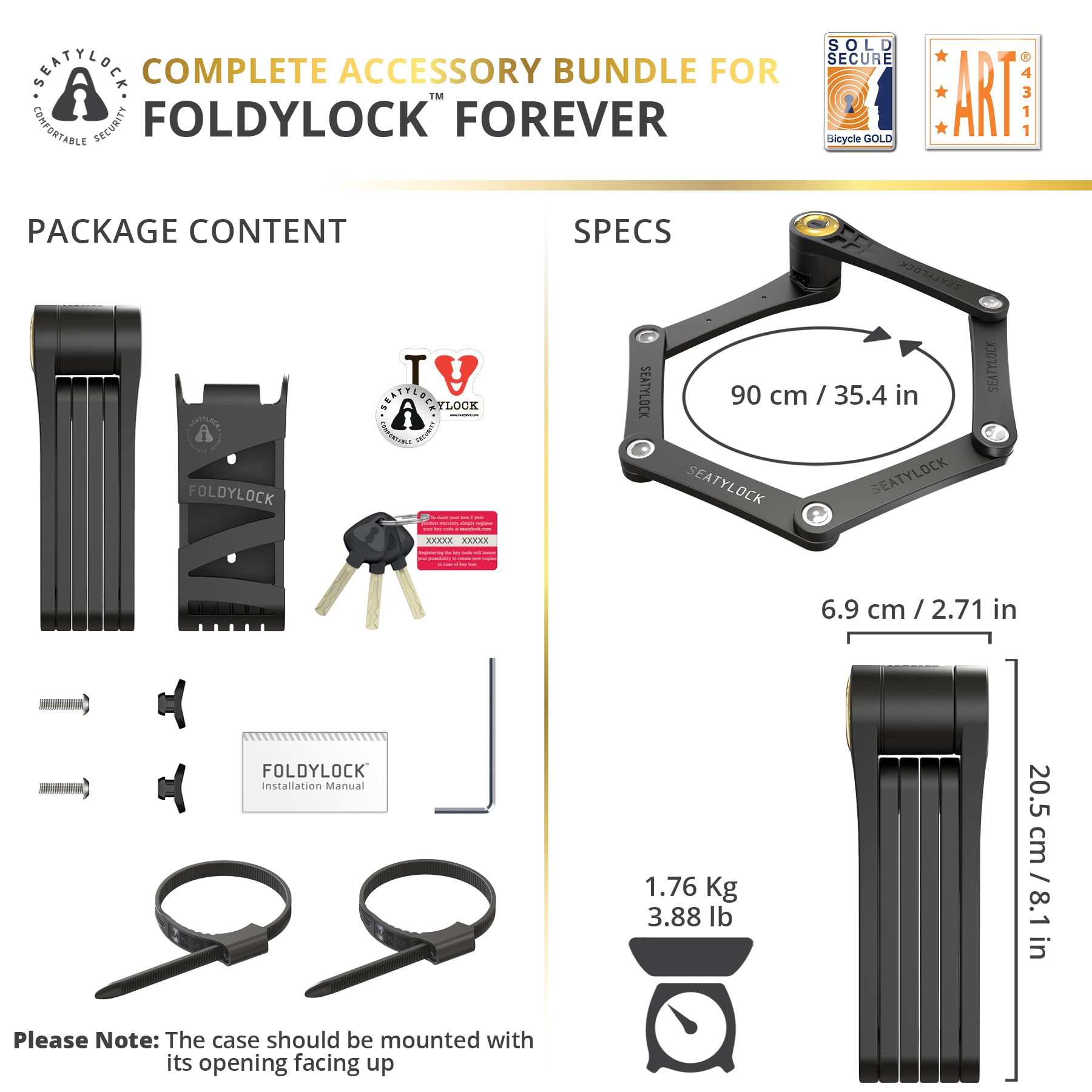 Seatylock FoldyLock Forever waterproof design, all-weather protection for city rides.