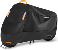 Seceles 300D cover front view protects a bike up to 72 inches from rain
