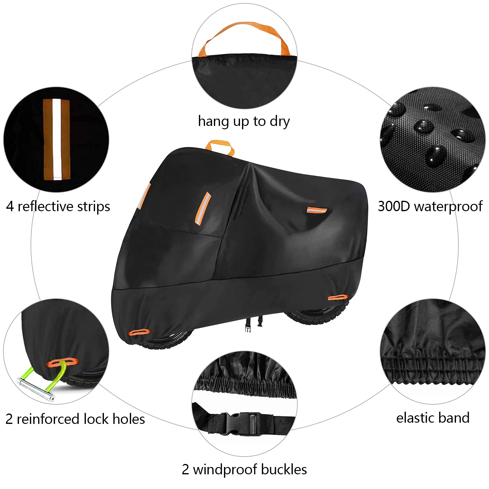 Seceles cover side buckles windproof design keeps bike secure in wind