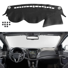 SecosAutoparts black line leather dash cover for Hyundai Sonata 2011-2014 shields glare