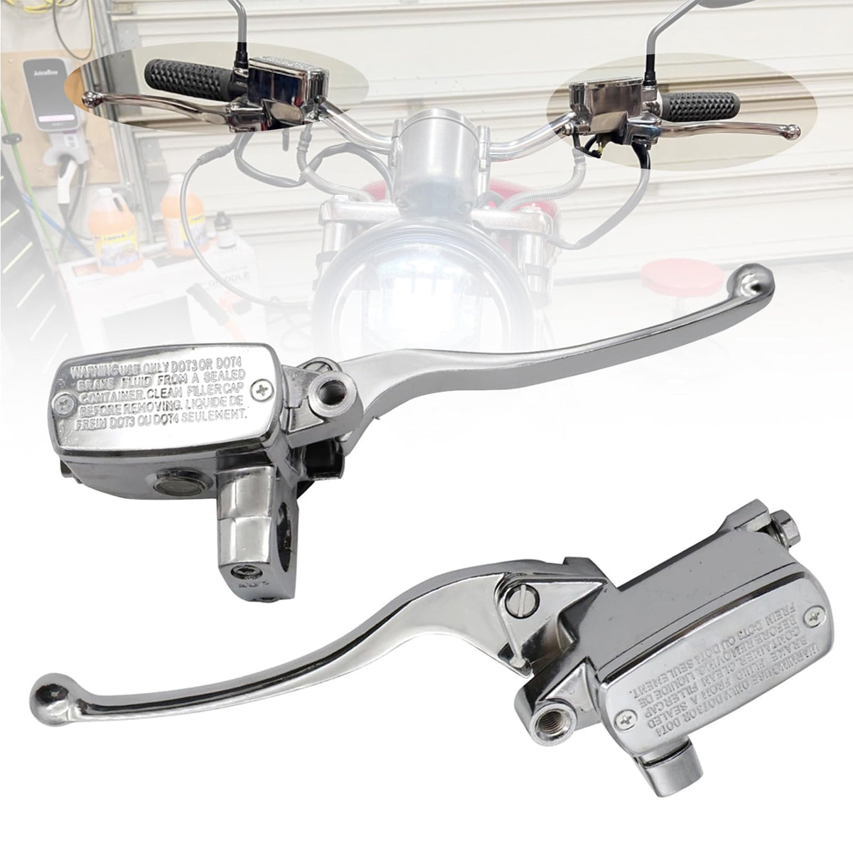 SecosAutoparts chrome brake master cylinder lever front view improves braking feel