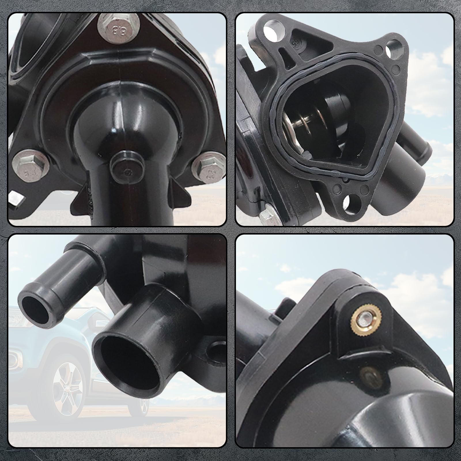 SecosAutoparts coolant thermostat housing CR-V 2002-2006 image showcases compatibility.
