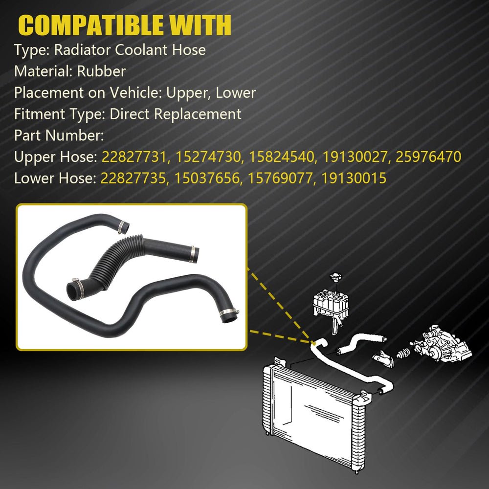 SecosAutoparts upper hose for Cadillac Escalade 2007–2014 maintains coolant flow