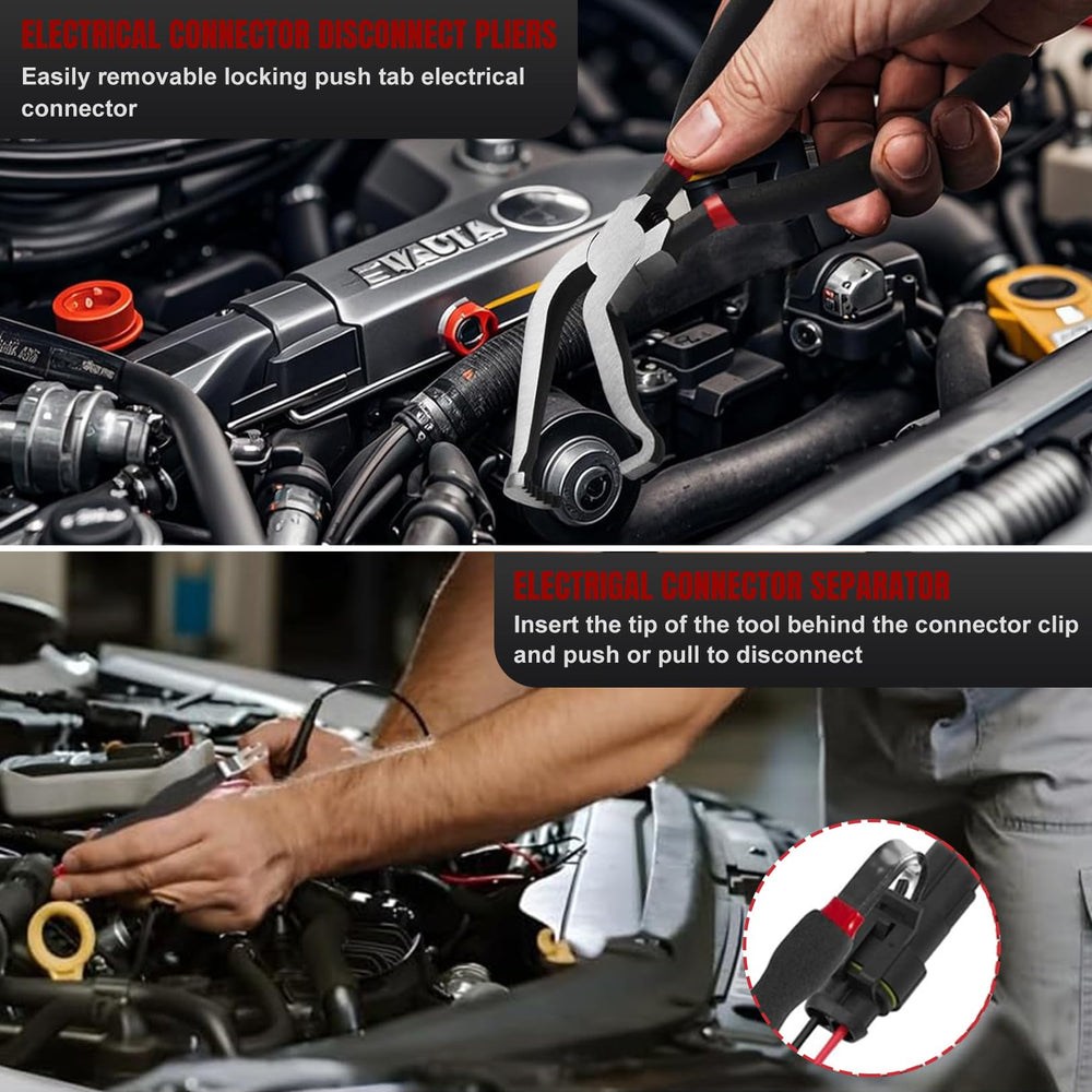 SecureElastic 8-inch pliers set fits neatly into a tool kit for on-the-go work.