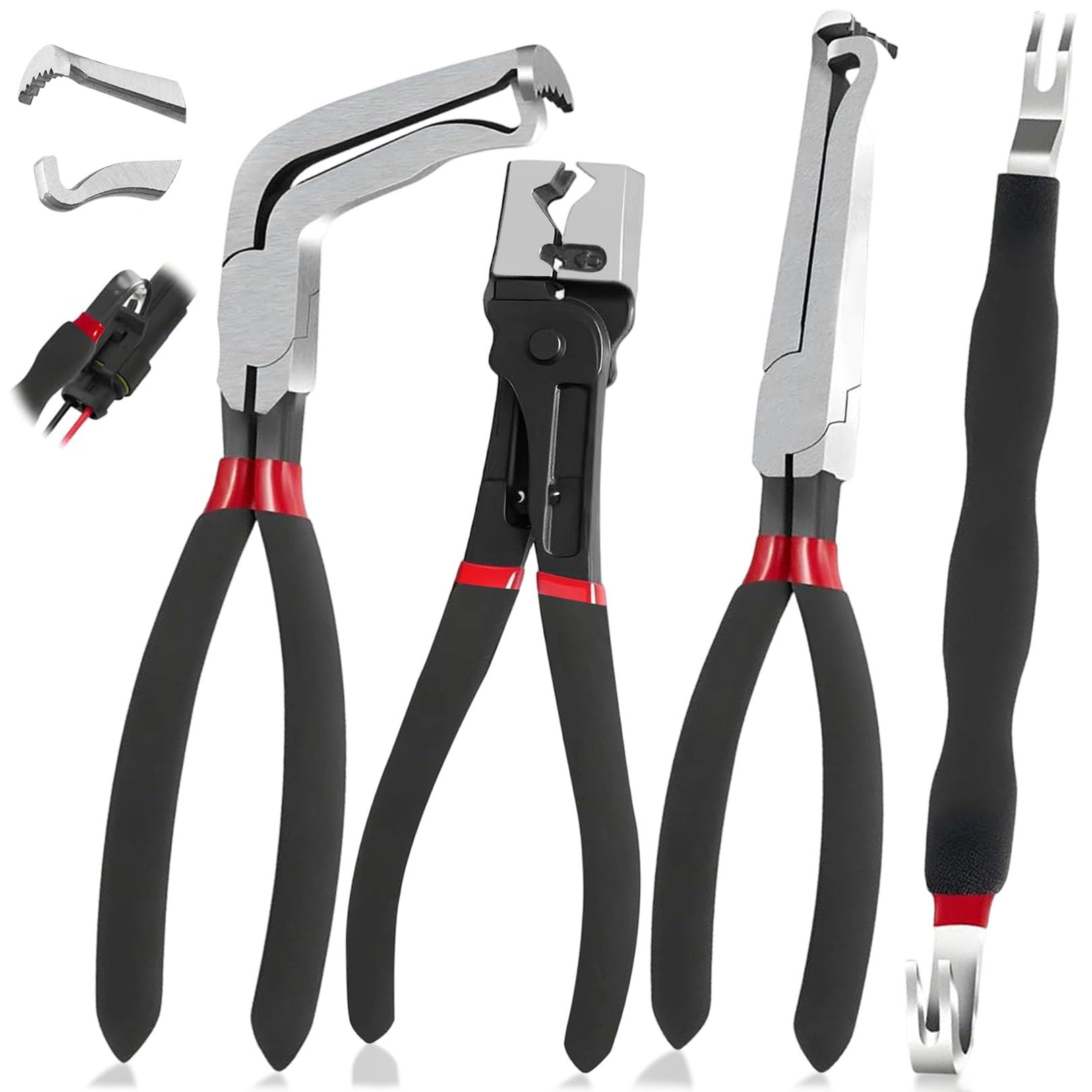 SecureElastic electric disconnect pliers angled head for tight space access and quick tab removal