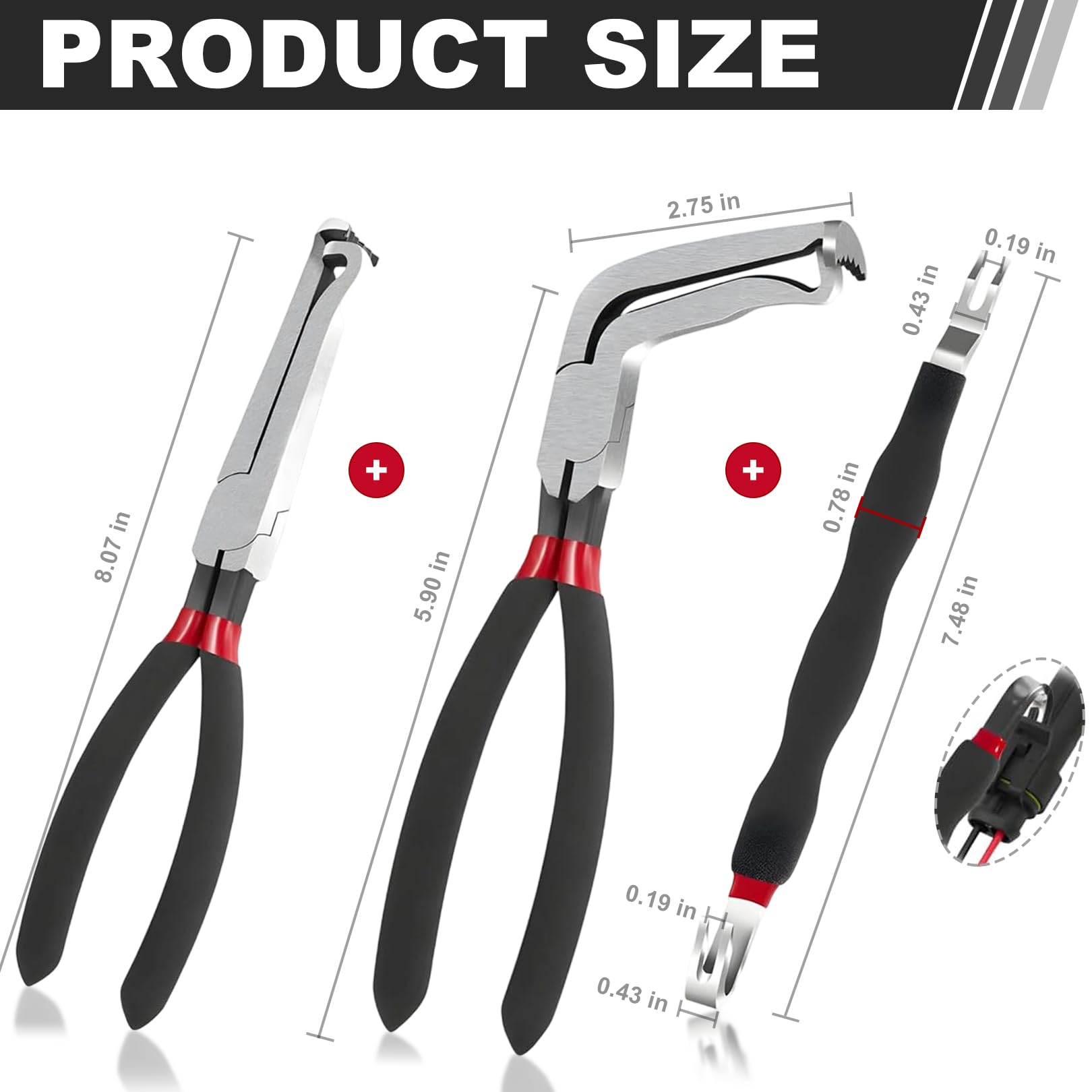 SecureElastic straight-nose pliers offering direct pulls with controlled force.