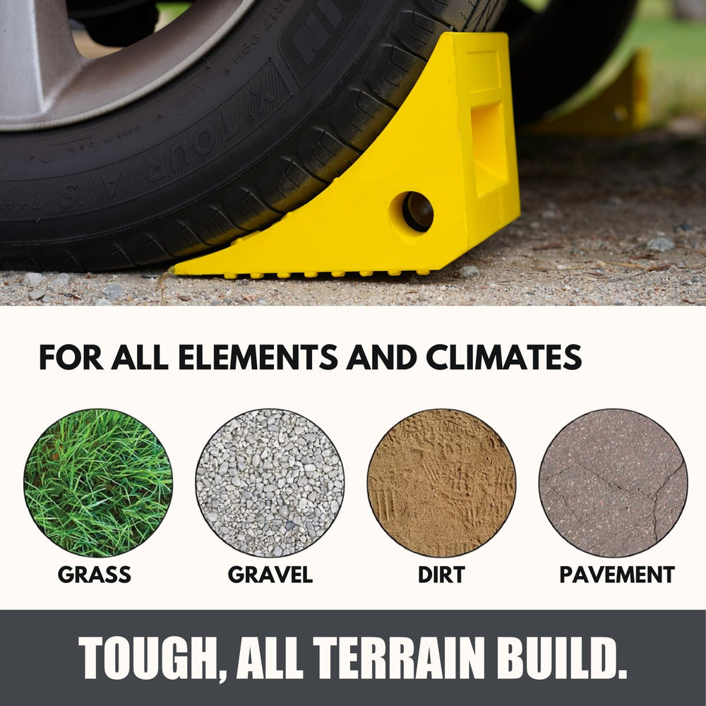 SecurityMan contoured-fit chocks are lightweight and easy to store.