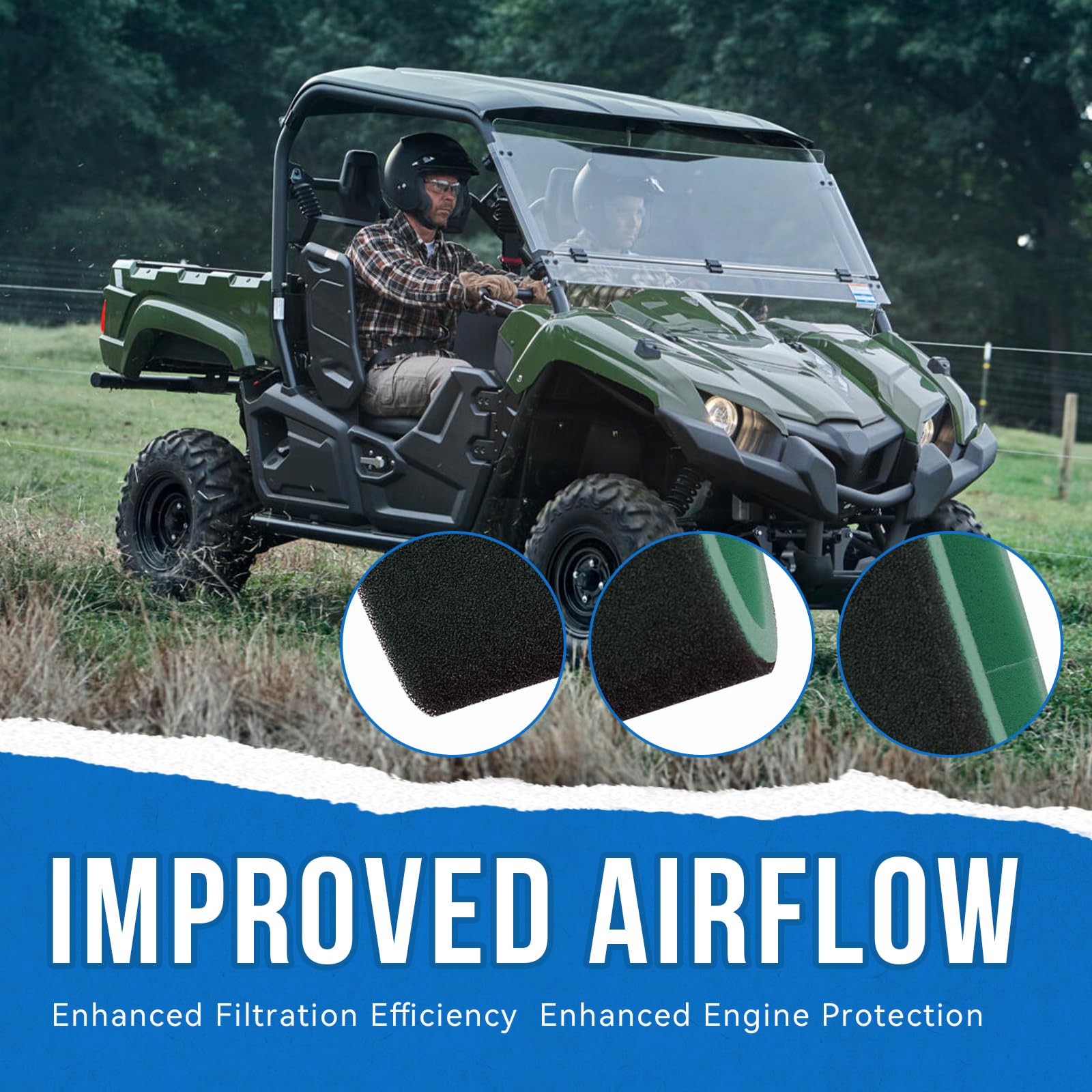 SeDeplacer 1XD-E4451-00-00 air filter double layer design improves filtration.